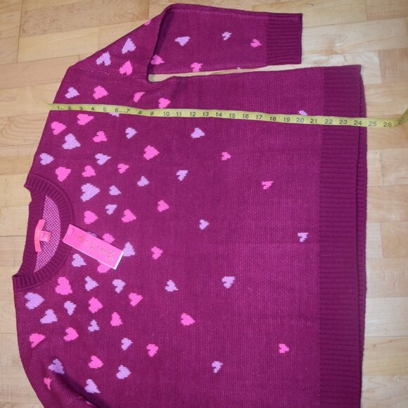 New w $138 Tags! LILLY PULITZER Women's Sz XL Elizabelle Sweater - Mulberry Hear - Picture 5 of 7